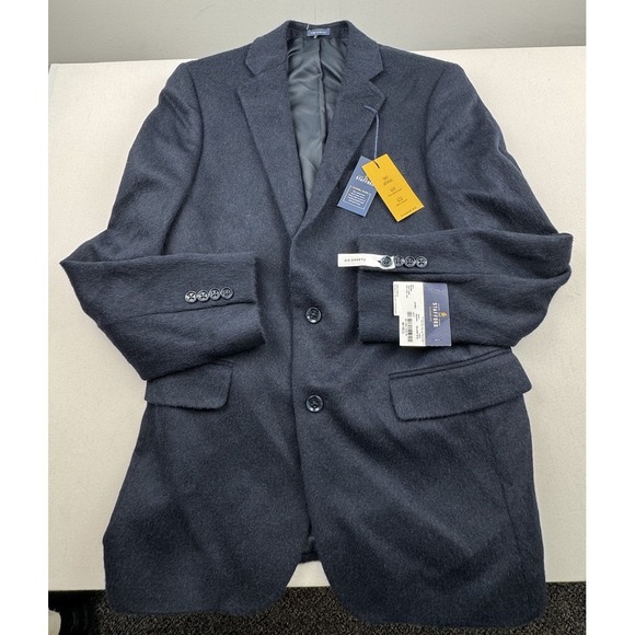 Stafford 40R Navy Sport Coat 100% Camel Hair Men's Blazer Two Button Classic Fit